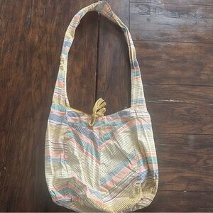 Mossimo Supply Co Striped Hobo Shoulder Bag Rope Tassel Slouchy Tote